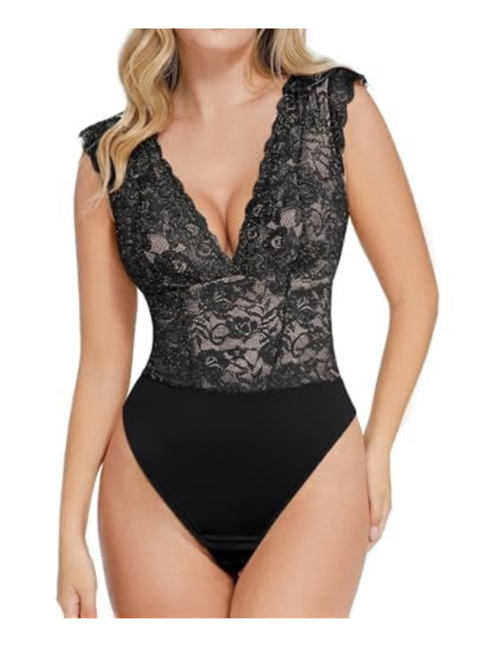 Popilush Lace Body Suits Women - Tank Top Thong Shapewear Tummy Control